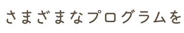さまざまなプログラムを